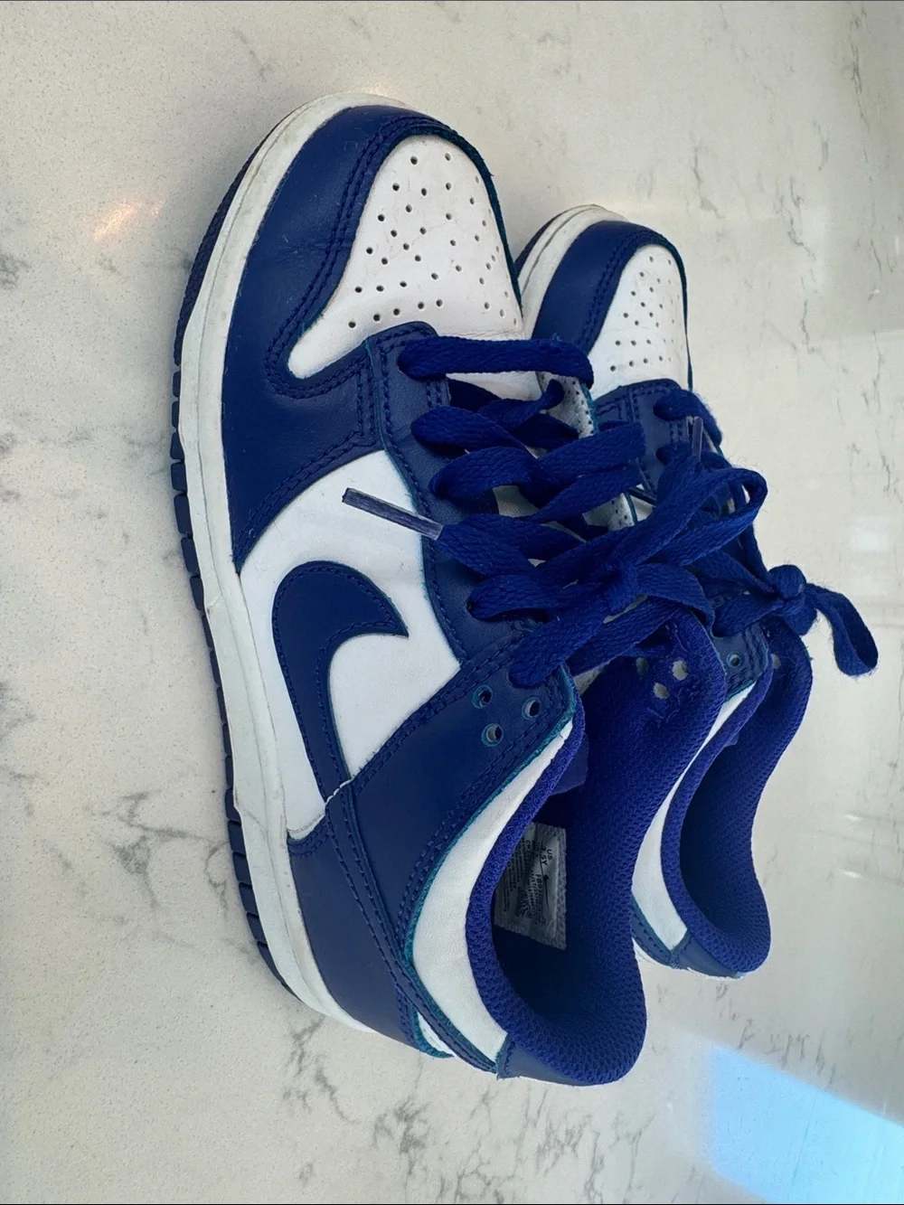 Nike Kids Royal Blue and White Low-Top Sneakers